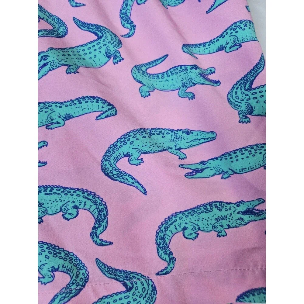 Chubbies Swim Trunks Men's Sz Large Pink Shorts ALLIGATOR Mesh Lined L 7